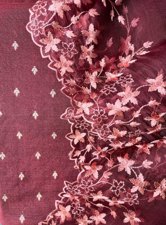 Tarang | ترنگ | तरंग : Soft Moonga Silk Salwars with Organza Dupatta (Brown)