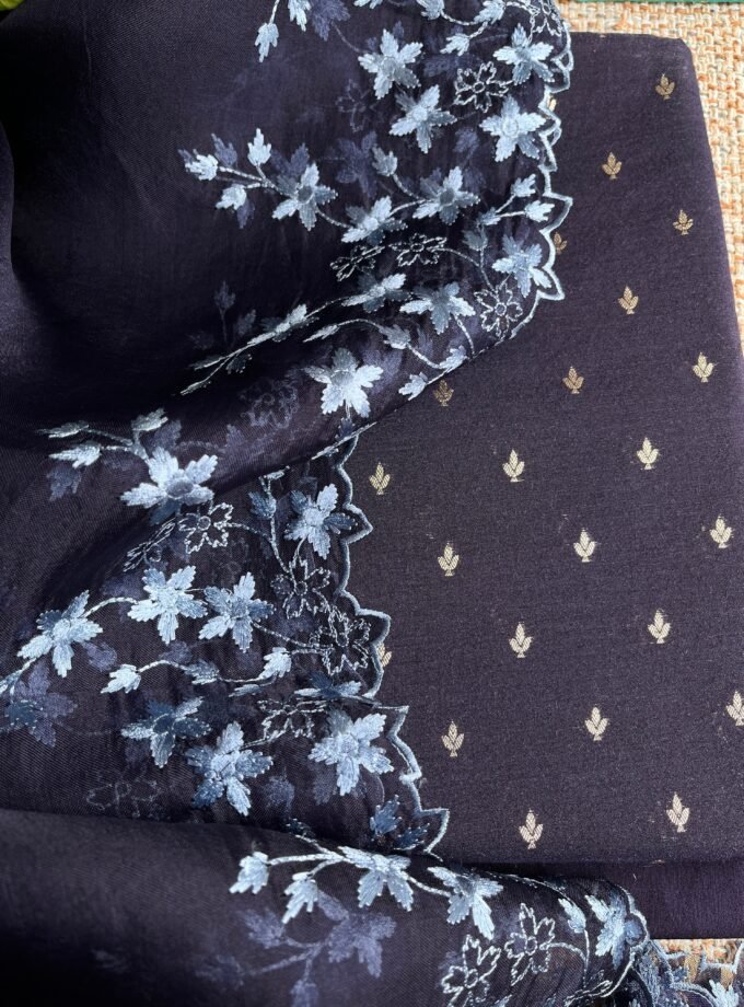 Tarang | ترنگ | तरंग : Soft Moonga Silk Salwars with Organza Dupatta (Blue)