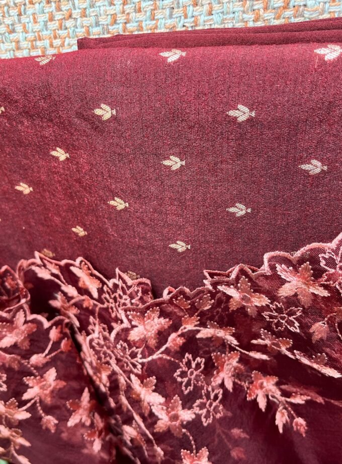 Tarang | ترنگ | तरंग : Soft Moonga Silk Salwars with Organza Dupatta (Brown)