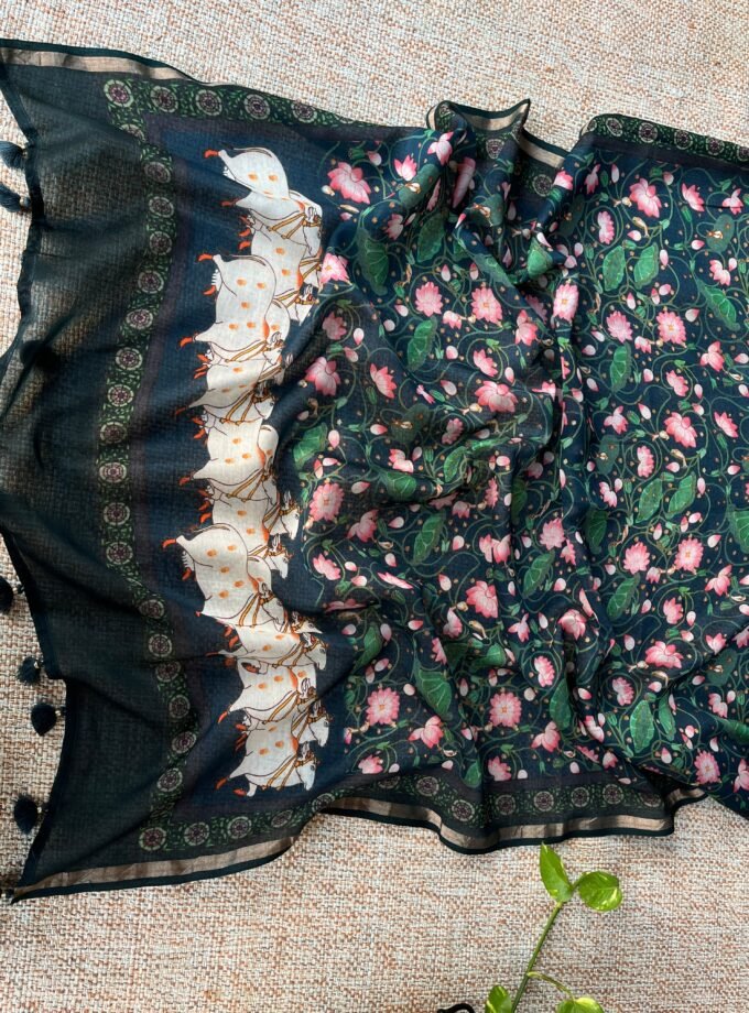 Manjul | منجول | मंजुल : Pure Chanderi Silk Salwar by Ikhtirah