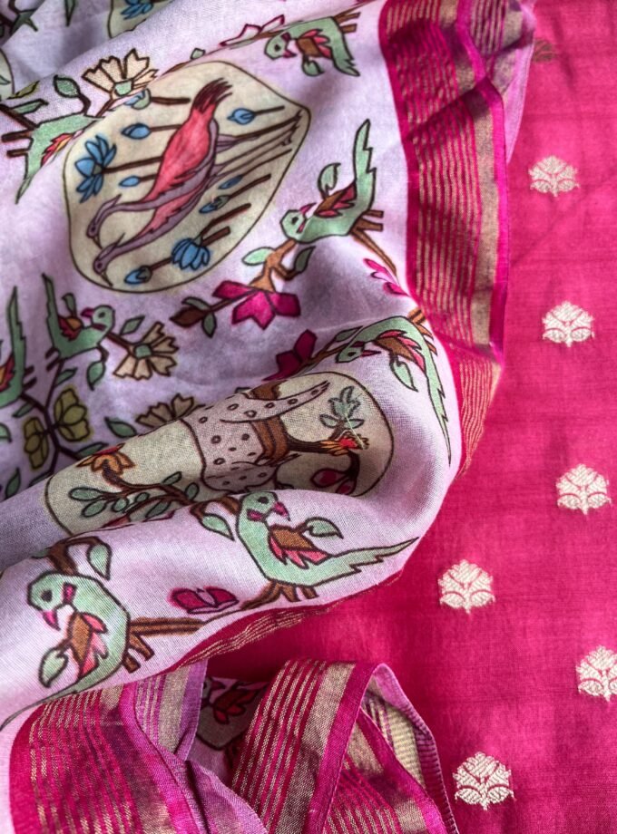 Manjul | منجول | मंजुल : Pure Chanderi Silk Salwars by Ikhtirah