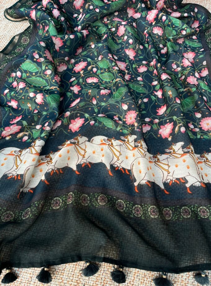 Manjul | منجول | मंजुल : Pure Chanderi Silk Salwar by Ikhtirah