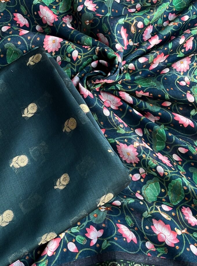 Manjul | منجول | मंजुल : Pure Chanderi Silk Salwar by Ikhtirah