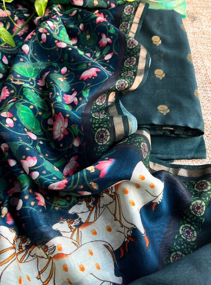 Manjul | منجول | मंजुल : Pure Chanderi Silk Salwar by Ikhtirah