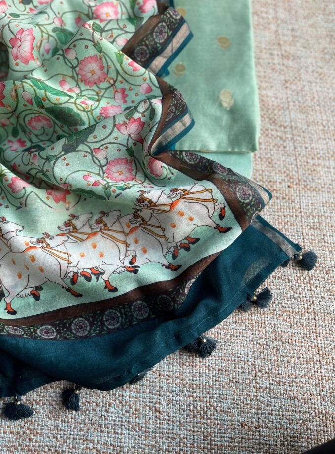 Manjul | منجول | मंजुल : Pure Chanderi Silk Salwars by Ikhtirah