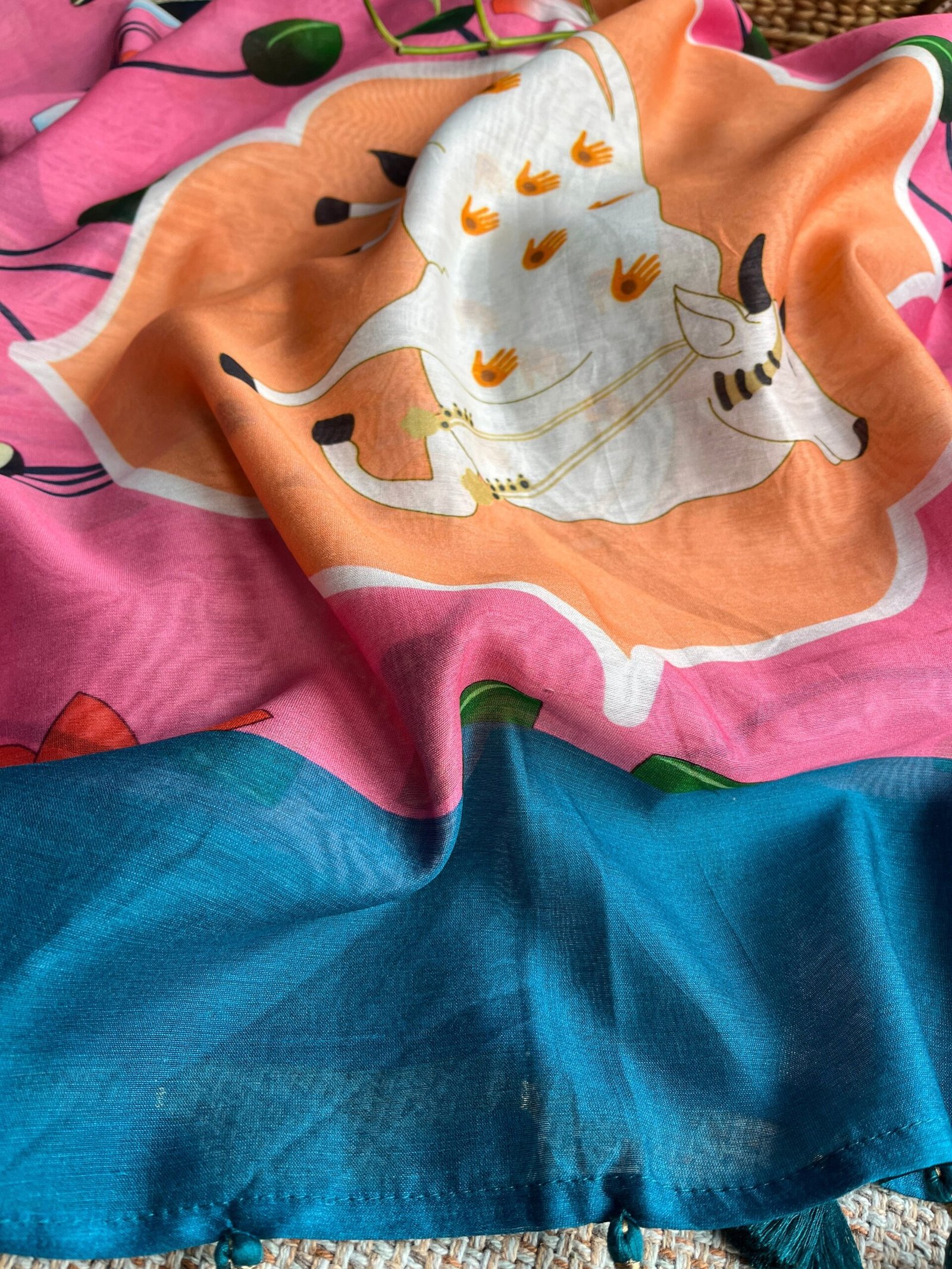 Siddhi | سدھی | सिद्धि  (Pink) : Pure Chanderi Silk Pichwai Salwars by Ikhtirah - Image 11