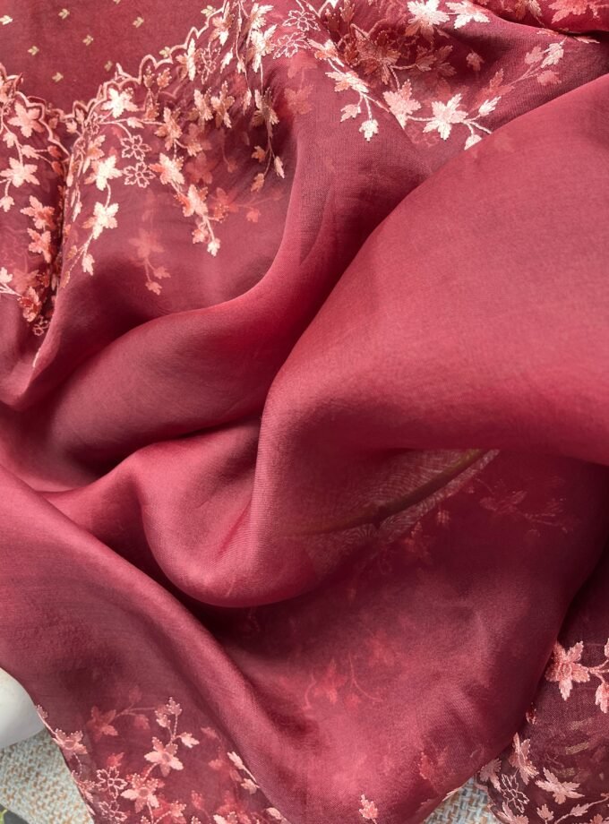 Tarang | ترنگ | तरंग : Soft Moonga Silk Salwars with Organza Dupatta (Brown)