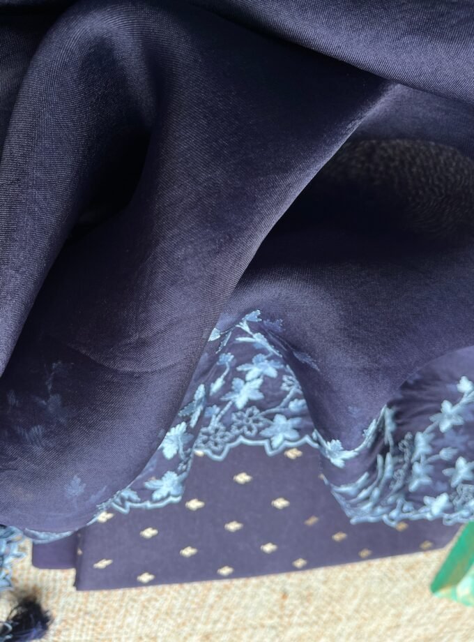 Tarang | ترنگ | तरंग : Soft Moonga Silk Salwars with Organza Dupatta (Blue)