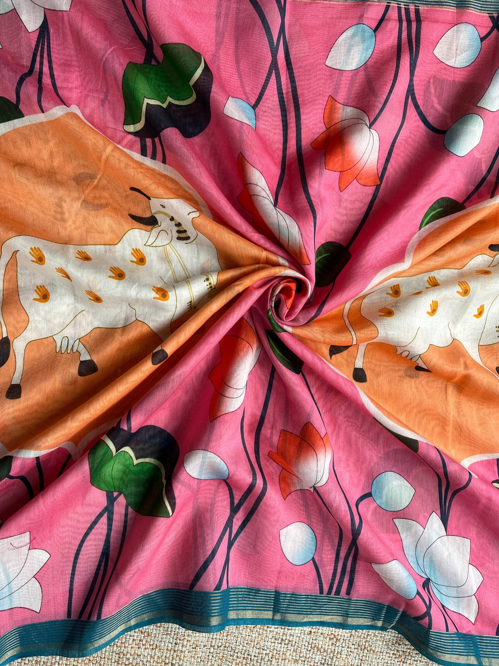 Siddhi | سدھی | सिद्धि  (Pink) : Pure Chanderi Silk Pichwai Salwars by Ikhtirah - Image 12