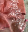 Tarang | ترنگ | तरंग : Soft Moonga Silk Salwars with Organza Dupatta (Peach) - Image 3