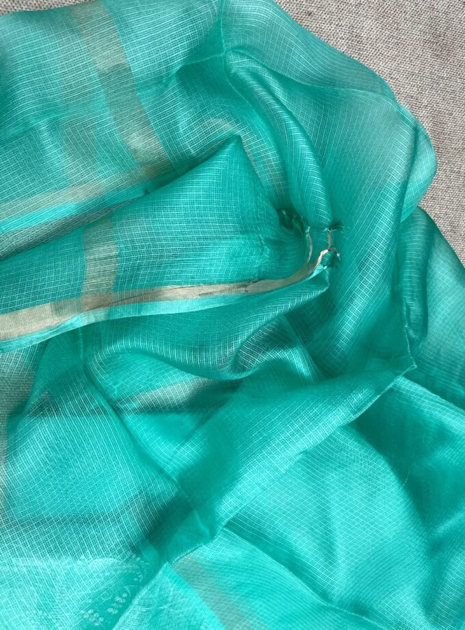 Nazaakat | نزاکت | नज़ाकत (Sea Green): Tussar Kota Silk Salwar by Ikhtirah