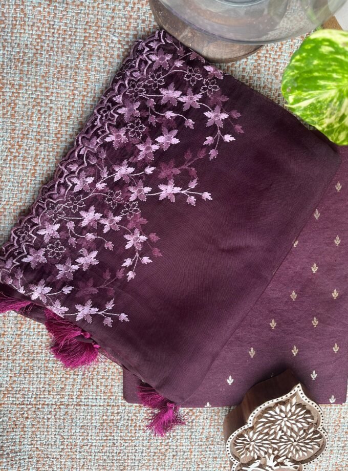 Tarang | ترنگ | तरंग : Soft Moonga Silk Salwars with Organza Dupatta (Royal Purple)