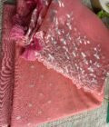 Tarang | ترنگ | तरंग : Soft Moonga Silk Salwars with Organza Dupatta (Peach) - Image 4