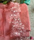 Tarang | ترنگ | तरंग : Soft Moonga Silk Salwars with Organza Dupatta (Peach) - Image 5
