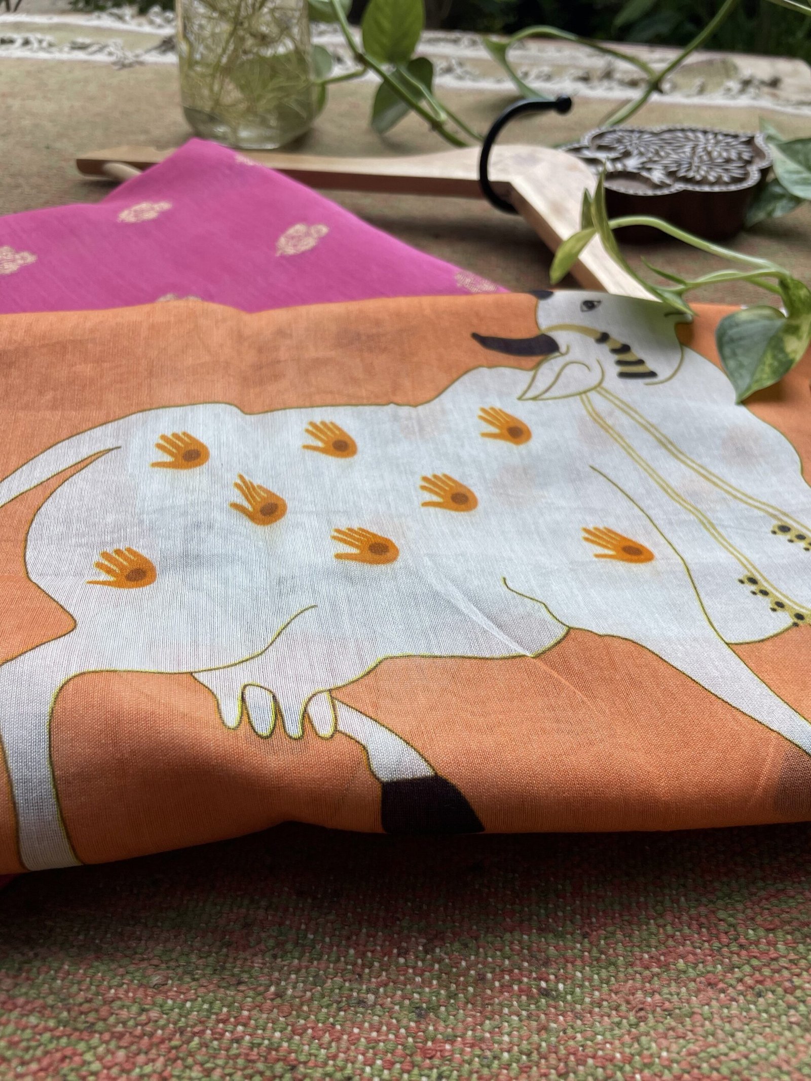 Siddhi | سدھی | सिद्धि  (Pink) : Pure Chanderi Silk Pichwai Salwars by Ikhtirah - Image 9