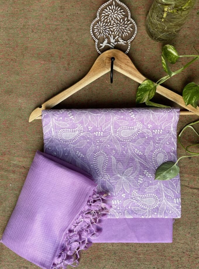 Nazaakat | نزاکت | नज़ाकत (Lavender) : Tussar Kota Silk Salwar by Ikhtirah