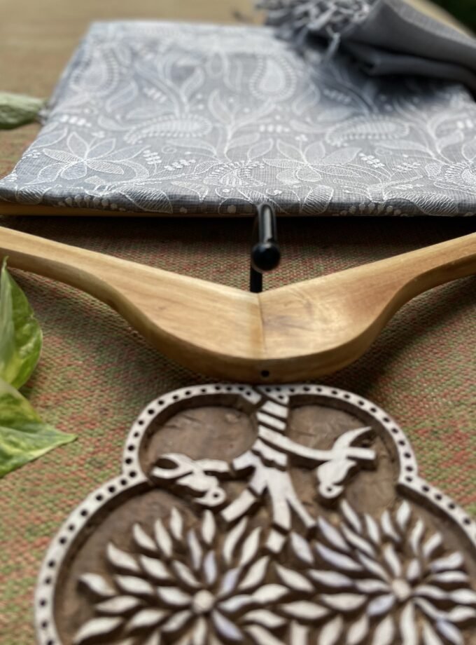 Nazaakat | نزاکت | नज़ाकत (English Grey) : Tussar Kota Silk Salwar by Ikhtirah