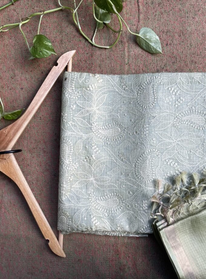 Nazaakat | نزاکت | नज़ाकत (Green) : Tussar Kota Silk Salwar by Ikhtirah