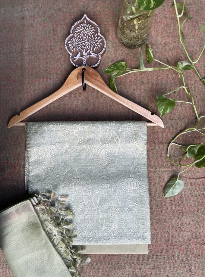 Nazaakat | نزاکت | नज़ाकत (Green) : Tussar Kota Silk Salwar by Ikhtirah