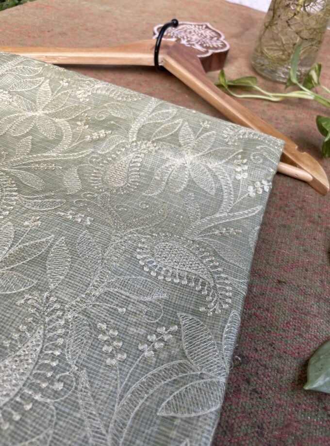 Nazaakat | نزاکت | नज़ाकत (Green) : Tussar Kota Silk Salwar by Ikhtirah