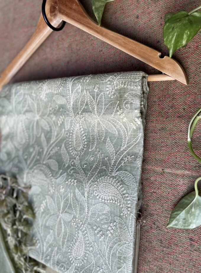 Nazaakat | نزاکت | नज़ाकत (Green) : Tussar Kota Silk Salwar by Ikhtirah