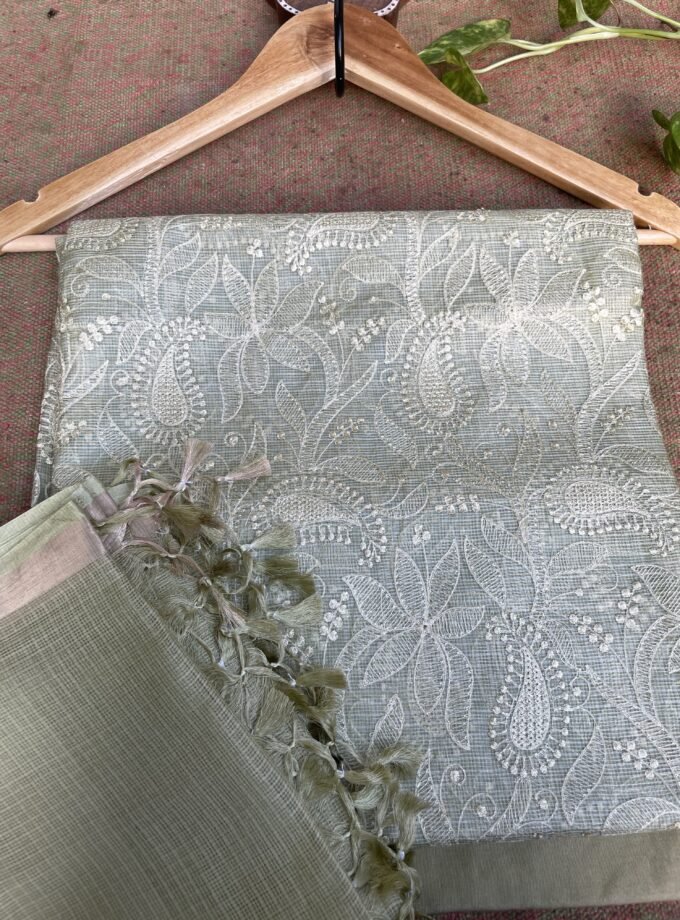 Nazaakat | نزاکت | नज़ाकत (Green) : Tussar Kota Silk Salwar by Ikhtirah