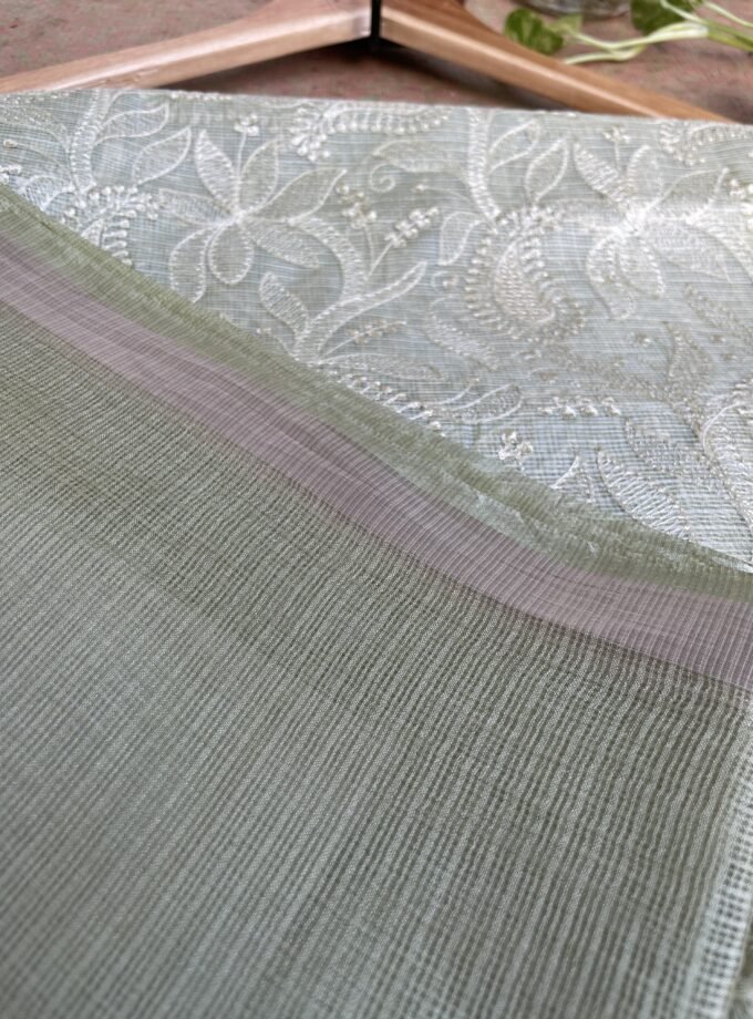 Nazaakat | نزاکت | नज़ाकत (Green) : Tussar Kota Silk Salwar by Ikhtirah