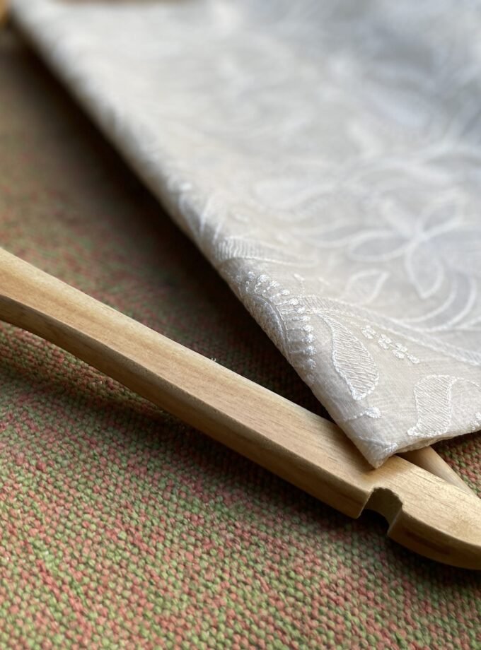 Nazaakat | نزاکت | नज़ाकत (Creamy White) : Tussar Kota Silk Salwar by Ikhtirah