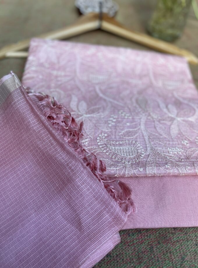 Nazaakat | نزاکت | नज़ाकत (Baby Pink) : Tussar Kota Silk Salwar by Ikhtirah