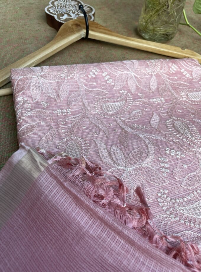 Nazaakat | نزاکت | नज़ाकत (Baby Pink) : Tussar Kota Silk Salwar by Ikhtirah