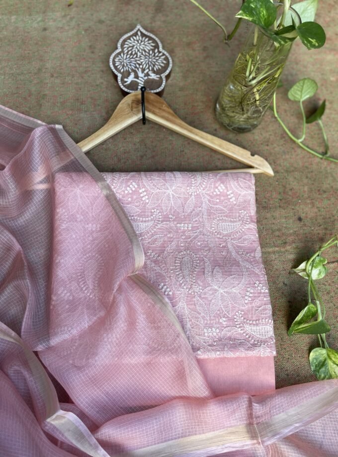 Nazaakat | نزاکت | नज़ाकत (Baby Pink) : Tussar Kota Silk Salwar by Ikhtirah