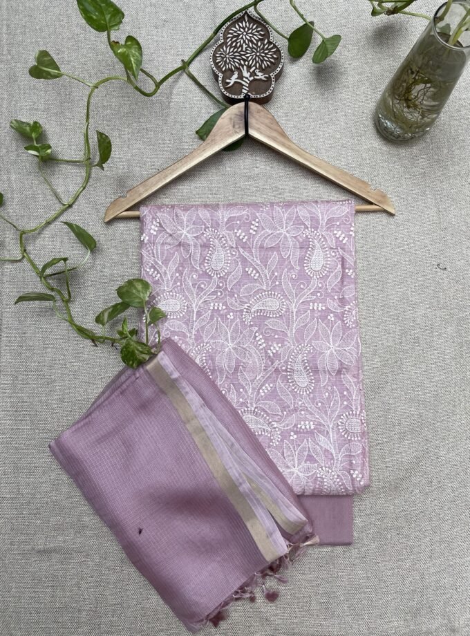 Nazaakat | نزاکت | नज़ाकत (Onion Pink) : Tussar Kota Silk Salwar by Ikhtirah