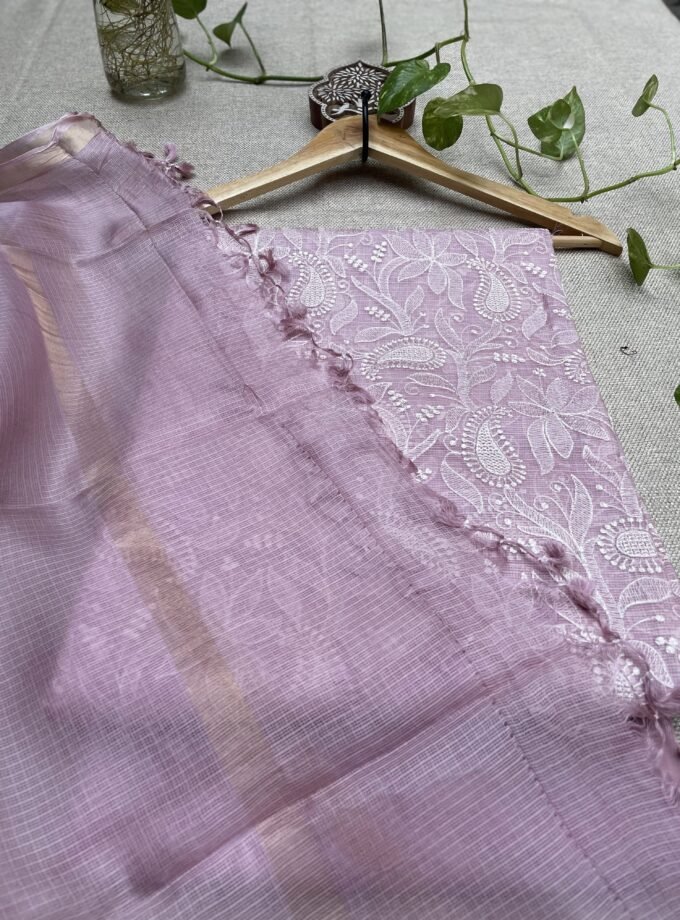 Nazaakat | نزاکت | नज़ाकत (Onion Pink) : Tussar Kota Silk Salwar by Ikhtirah