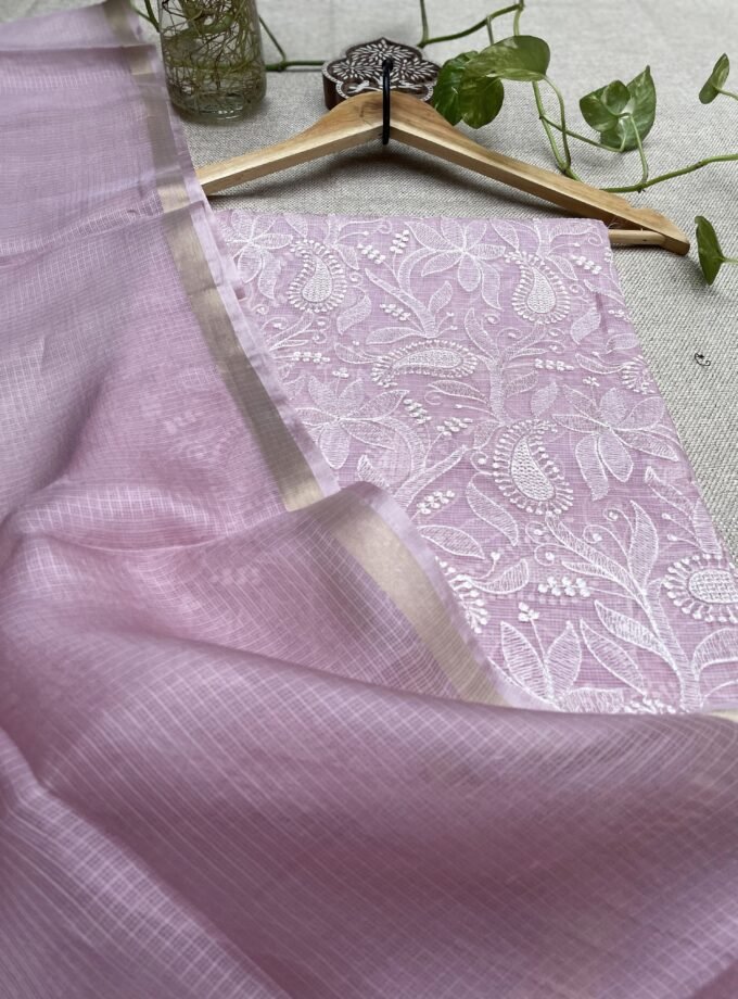 Nazaakat | نزاکت | नज़ाकत (Onion Pink) : Tussar Kota Silk Salwar by Ikhtirah