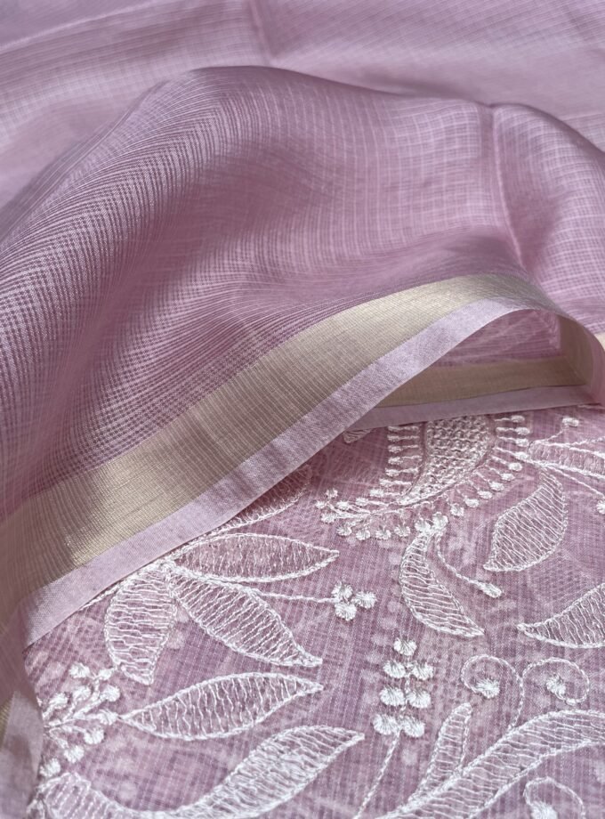 Nazaakat | نزاکت | नज़ाकत (Onion Pink) : Tussar Kota Silk Salwar by Ikhtirah