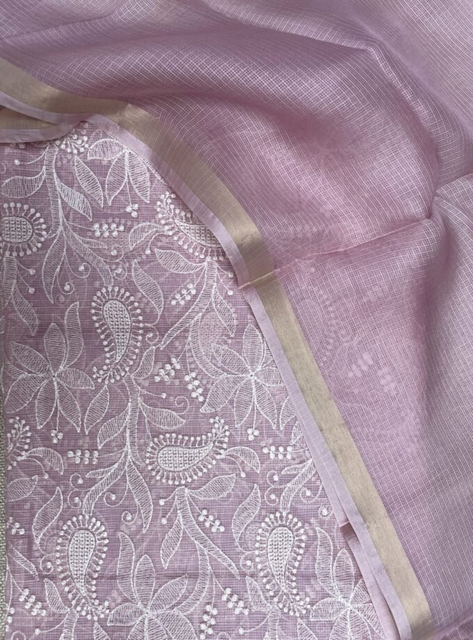 Nazaakat | نزاکت | नज़ाकत (Onion Pink) : Tussar Kota Silk Salwar by Ikhtirah