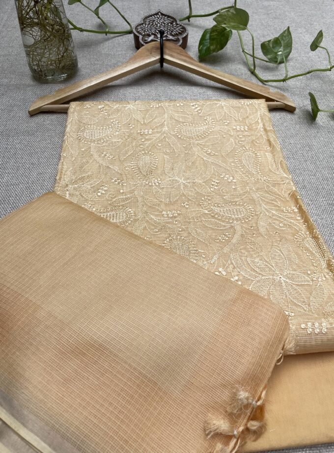 Nazaakat | نزاکت | नज़ाकत (Yellow) : Tussar Kota Silk Salwar by Ikhtirah