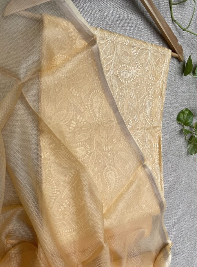 Nazaakat | نزاکت | नज़ाकत (Yellow) : Tussar Kota Silk Salwar by Ikhtirah