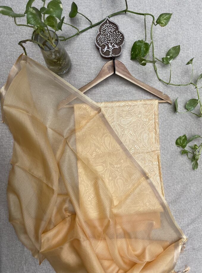 Nazaakat | نزاکت | नज़ाकत (Yellow) : Tussar Kota Silk Salwar by Ikhtirah