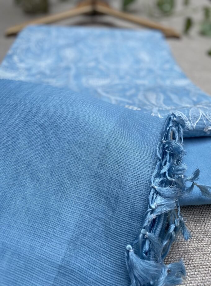 Nazaakat | نزاکت | नज़ाकत (Blue) : Tussar Kota Silk Salwar by Ikhtirah