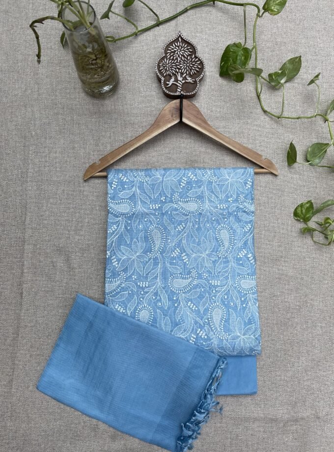 Nazaakat | نزاکت | नज़ाकत (Blue) : Tussar Kota Silk Salwar by Ikhtirah