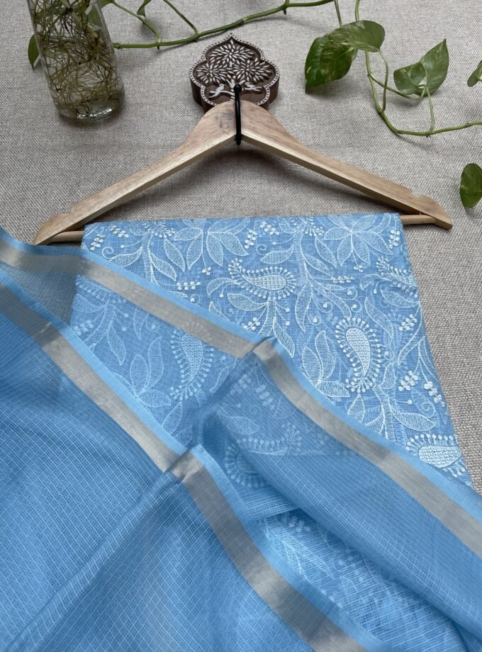 Nazaakat | نزاکت | नज़ाकत (Blue) : Tussar Kota Silk Salwar by Ikhtirah