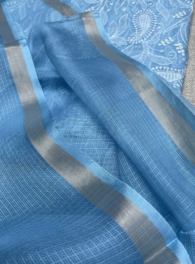 Nazaakat | نزاکت | नज़ाकत (Blue) : Tussar Kota Silk Salwar by Ikhtirah