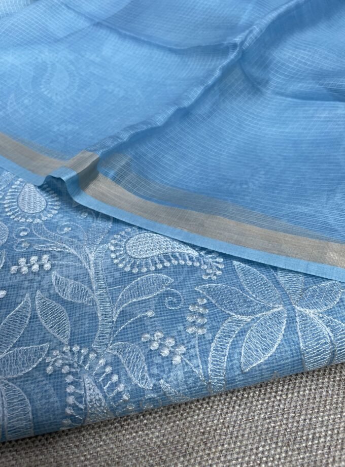 Nazaakat | نزاکت | नज़ाकत (Blue) : Tussar Kota Silk Salwar by Ikhtirah