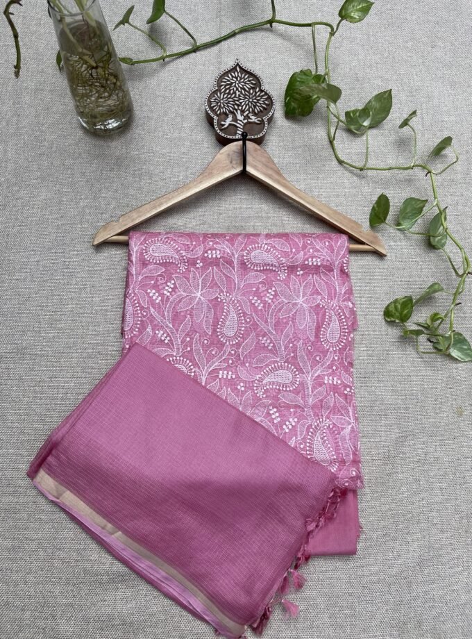 Nazaakat | نزاکت | नज़ाकत (Pink) : Tussar Kota Silk Salwar by Ikhtirah