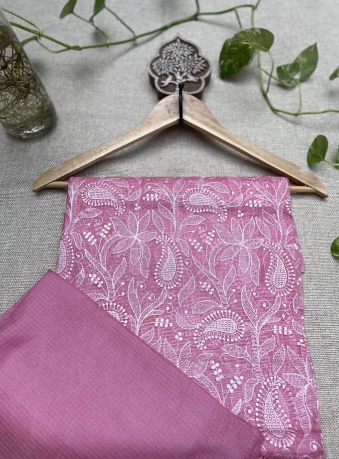 Nazaakat | نزاکت | नज़ाकत (Pink) : Tussar Kota Silk Salwar by Ikhtirah