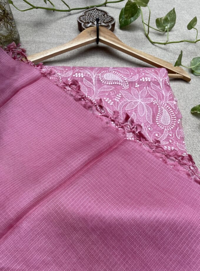 Nazaakat | نزاکت | नज़ाकत (Pink) : Tussar Kota Silk Salwar by Ikhtirah