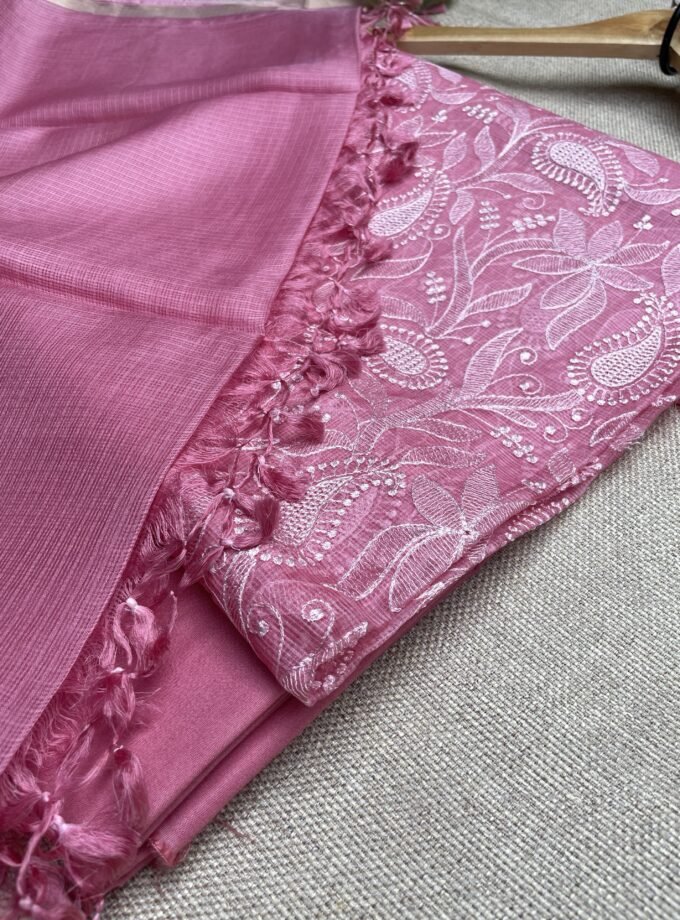 Nazaakat | نزاکت | नज़ाकत (Pink) : Tussar Kota Silk Salwar by Ikhtirah