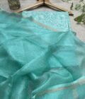 Nazaakat | نزاکت  | नज़ाकत (Sea Green): Tussar Kota Silk Salwar by Ikhtirah - Image 6