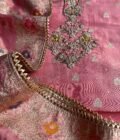 Preet | پریت  | प्रीत : Woven Banarasi Silk Salwar with Handwork by Ikhtirah (Pink) - Image 12